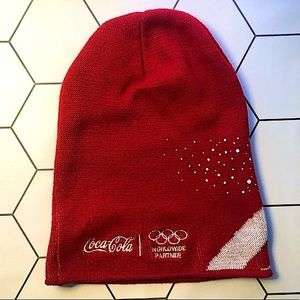 Vintage CocaCola/Olympics slouchy Beanie Hat!